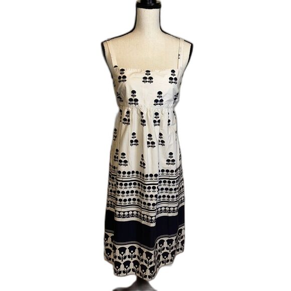 Tex for Max Azria White Sundress with Blue Tulip Print Sz. L - Picture 1 of 6